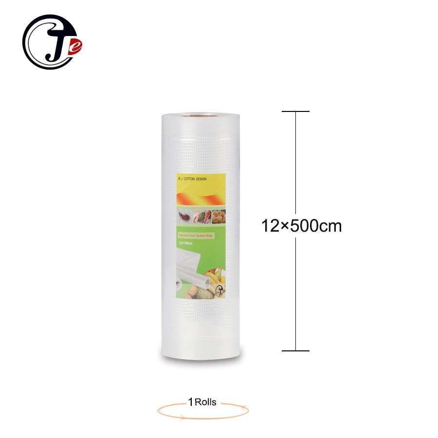 6 Size 12/17/20/22/28/ 25*500Cm Vakum Sluitmachine Pakketten tassen Voor Vacuum Verpakking Machine Graan Voor Wrappers Voedsel Sealer: 1 Rolls 12x500cm