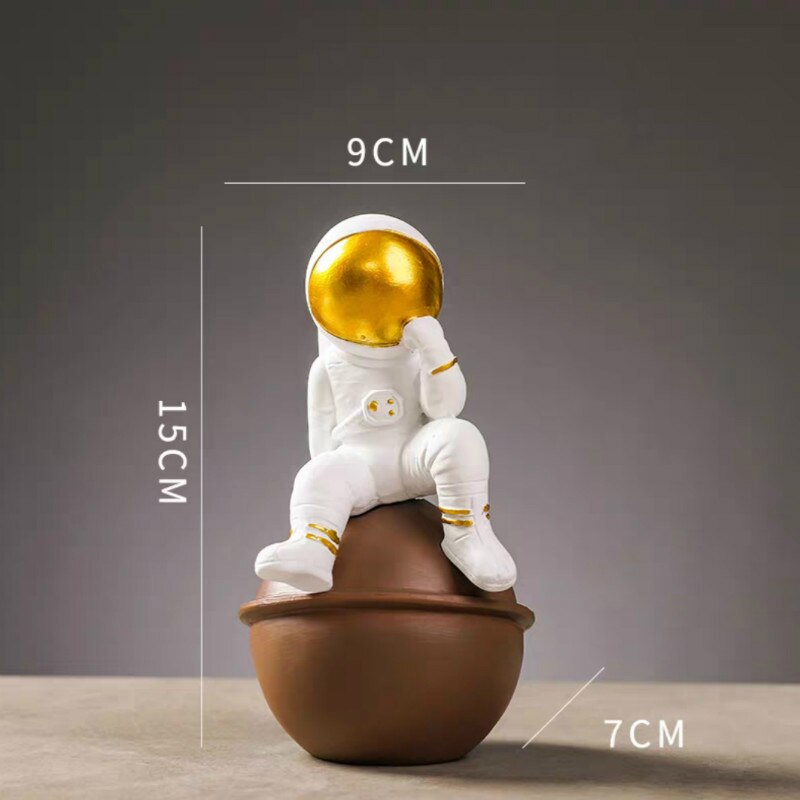 Nordisk harpiks astronaut skulptur figur søte nøkler lagring håndverk skrivebord moderne rom dekorasjon tilbehør hjem: 06