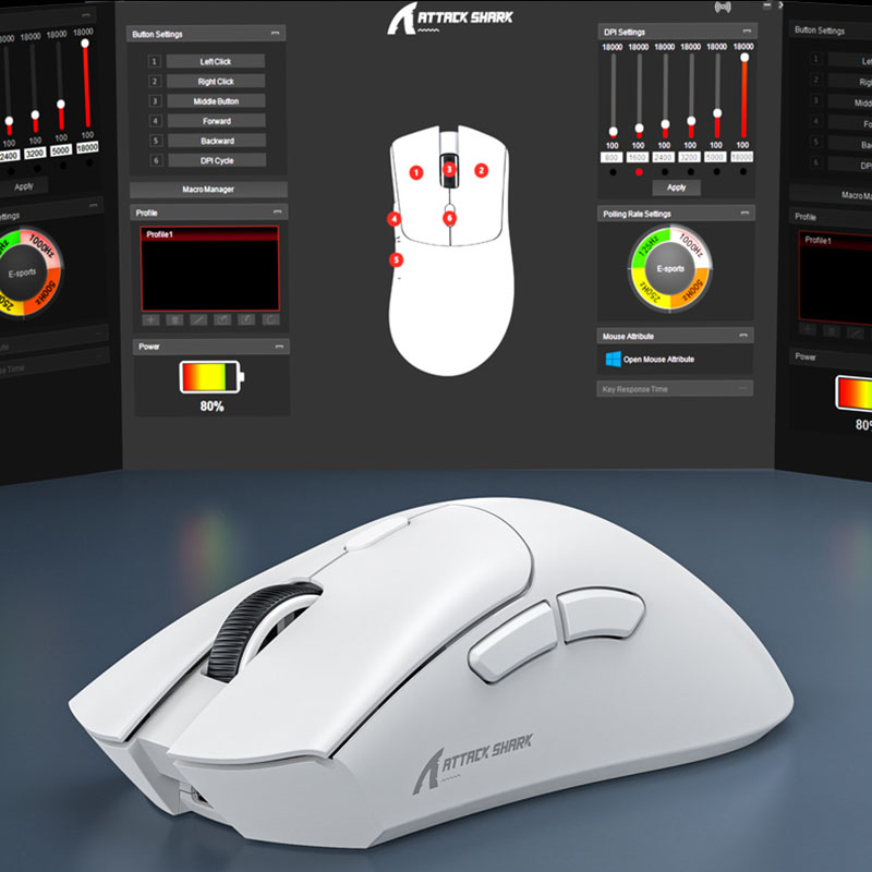 R1 Wireless Gaming-Maus, 18000dpi,1000Hz, Tri-Verbindung, paw3311, Makromaus