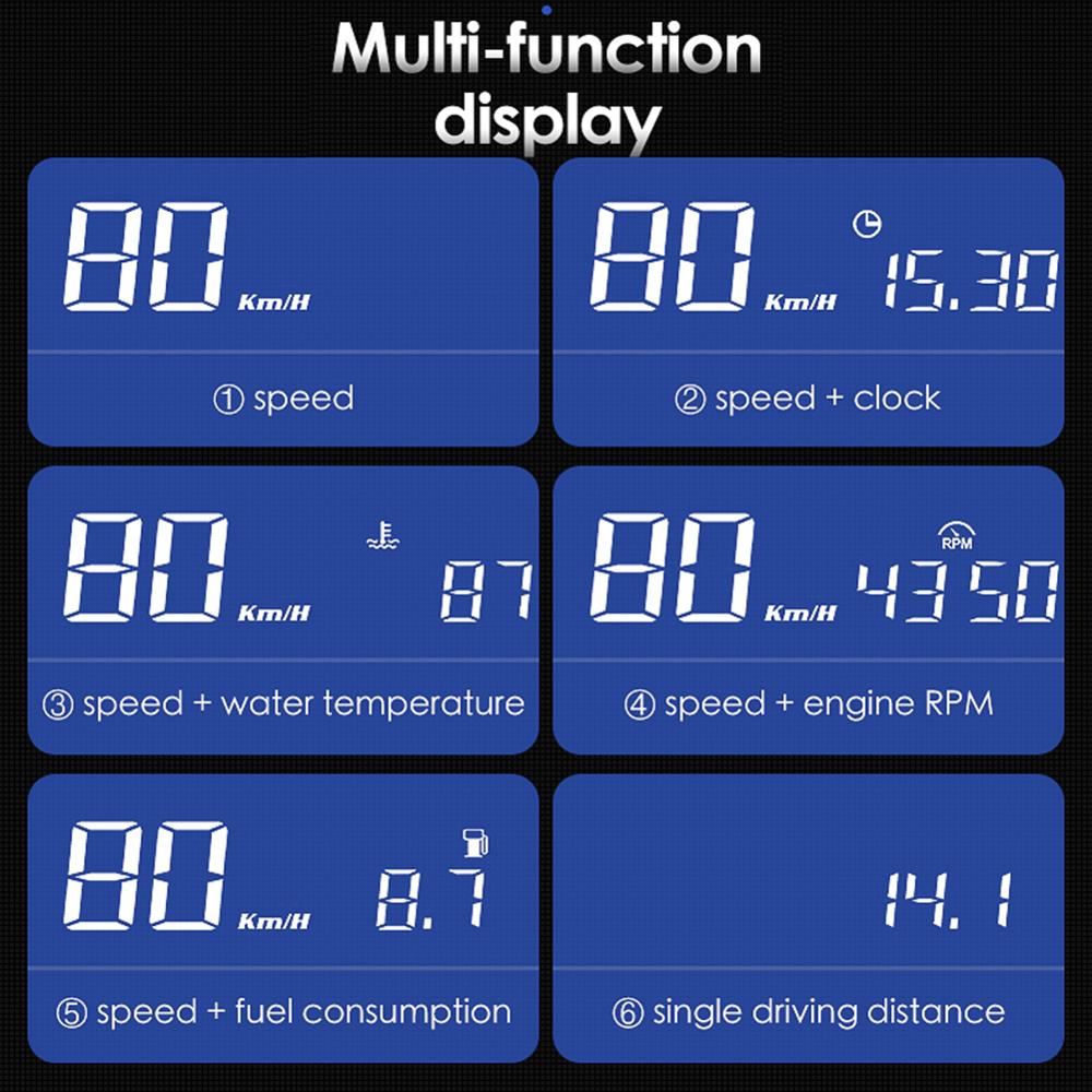 Updated Version OBD Car Head Up Display Car Electronics HUD Display Digital Speed Projector Overspeed Warning GPS Speedometer
