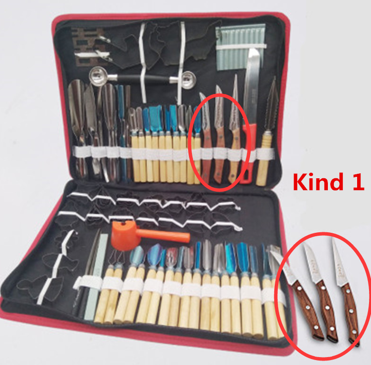 80 stks Culinaire Praktische chef Carving Tool set Fruit groente Garnering Decorateurs Voedsel Graveren Mes Art Tool Keuken Gereedschap: kind 1