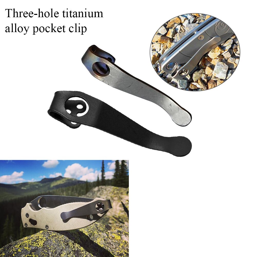 Lommeclips holdbart værktøjstilbehør praktisk titanium legering dyb bære solid diy ryg talje kompakt til  c81 c10 c11 3- huller
