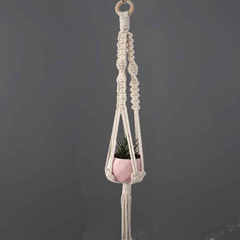 Colgador de planta hecha a mano, macramé, bandeja: BN002