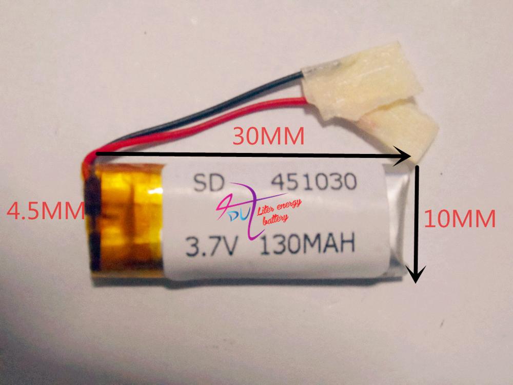 Melhor marca da bateria MP3 MP4 Bluetooth 421030 3.7 V 130 mah 451030 bateria de polímero de lítio recarregável para 401030 130ma