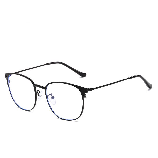 Blauw licht bril heren computerbril gaming bril transparant montuur dames anti-blue ray bril: Zwart
