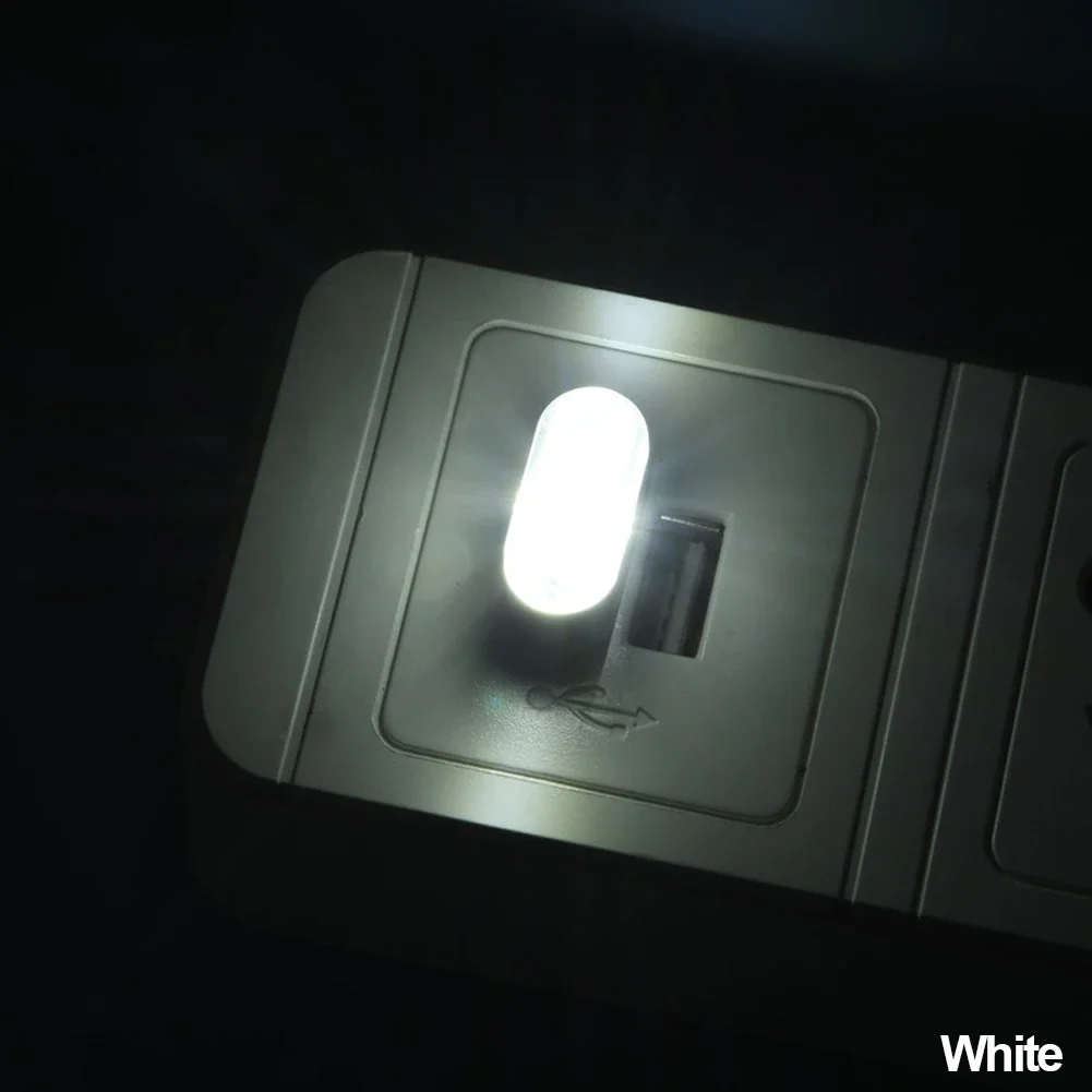 Usb ledet-billys auto interiør atmosfære lys dekorativ lampe nødbelysning pc auto fargerikt lys biltilbehør: Hvit