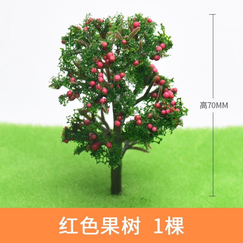 10 Stks/partij Model Fruit Bomen Plastic Model Landschap Trein Layout Tuin Landschap Miniatuur: red