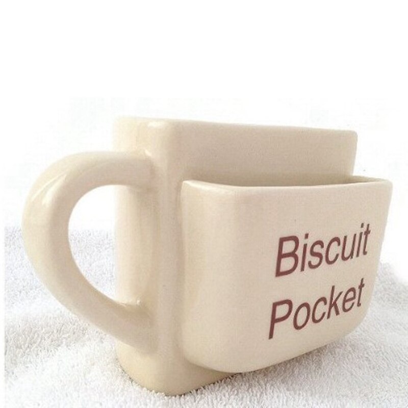 Coffee Mug with Biscuit Cookie Dessert Pocket Funny Mug Ceramic Mugs for Coffee Tea Cup Travel Coffee Cup