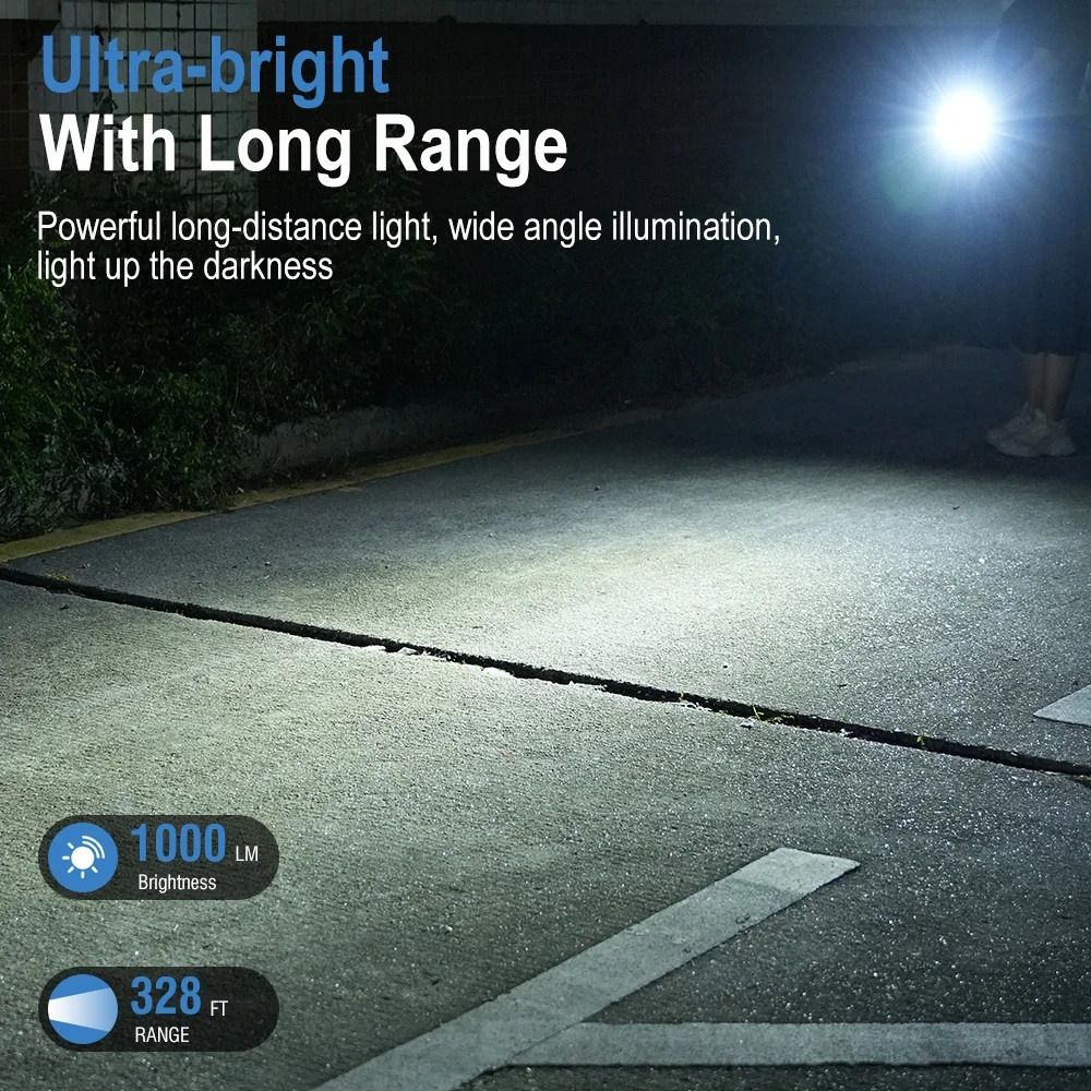 Med tovejs klips led-lommelygte type-c genopladelig lommelygte alarm nødsituation lille kraftig lommelygte buzzer 180 ° rotationshoved