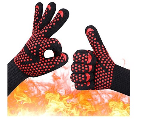 Handschuhe Wärmedämmung BBQ Hochtemperatur-draht-haar Widerstand 500-800 Grad Feuerfeste Mikrowelle Anti-Schleudern: Stil 7