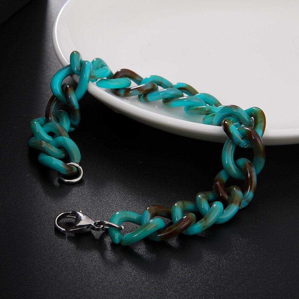 Skyrim 2021 New Bohemian acrilico bracciale moda bianco leggi blu perline catena braccialetti estate Boho gioielli regalo per donne ragazze