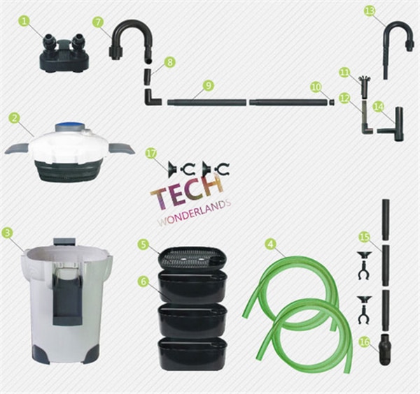 SUNSUN aquarium external canister filter HW-302 1000L/h 18W canister filter for fish tank