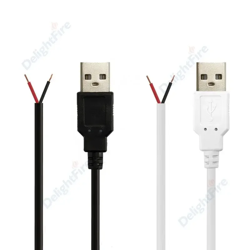 DC 5V USB 2.0 Typ A Męnarty 2-pinowy kabel Zasilacz Ładowarka robić DC5V Jednokolorowa taśma doprowadziło Światło DIY Kabel łączący