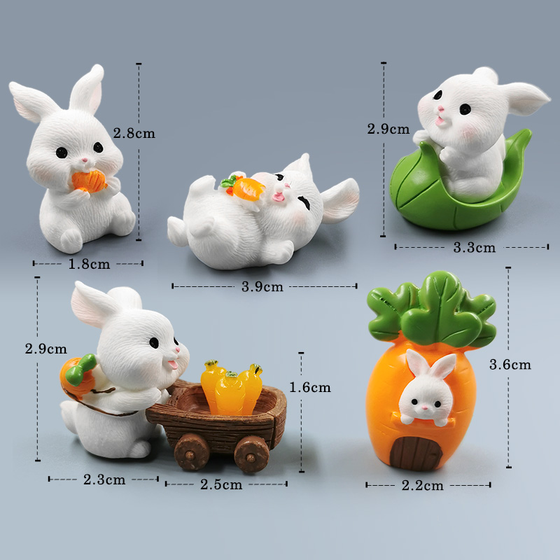 Easter Cute Rabbit Figurine Diy Landscape Home Kawaii Room Decor Miniature Fairy Garden Decoration Accessories Modern