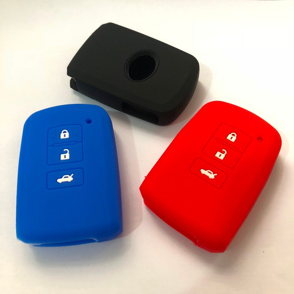 Smart Key Pouch Case Voor Toyota Auto Avalon Highlander RAV4 Camry Prius 3 Knop Siliconen FOB Houder Land Cruiser Corolla