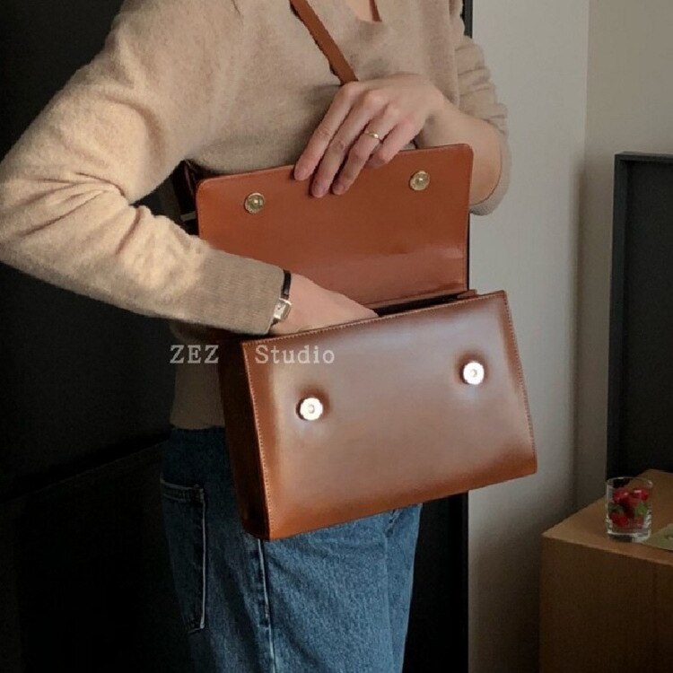 Bolsas de mensajero de hombro con solapa para mujer, bolso de piel sintética Vintage, sencillo, cruzado