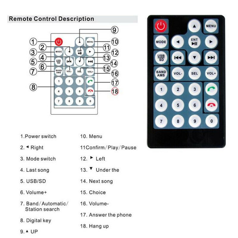 2 din bil  mp5 spiller bluetooth 7 tommers lcd-skjerm multimedia bilradiostøtte ryggekamera 7018b