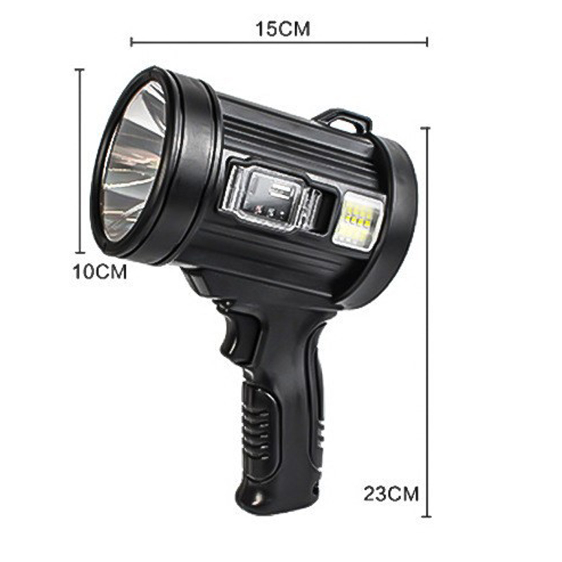 Oplaadbare spotlight 100000 Lumen Led Spot Lights Handheld Grote Zaklamp Super Heldere Outdoor Solar Spotlights Zoeklicht: Blauw