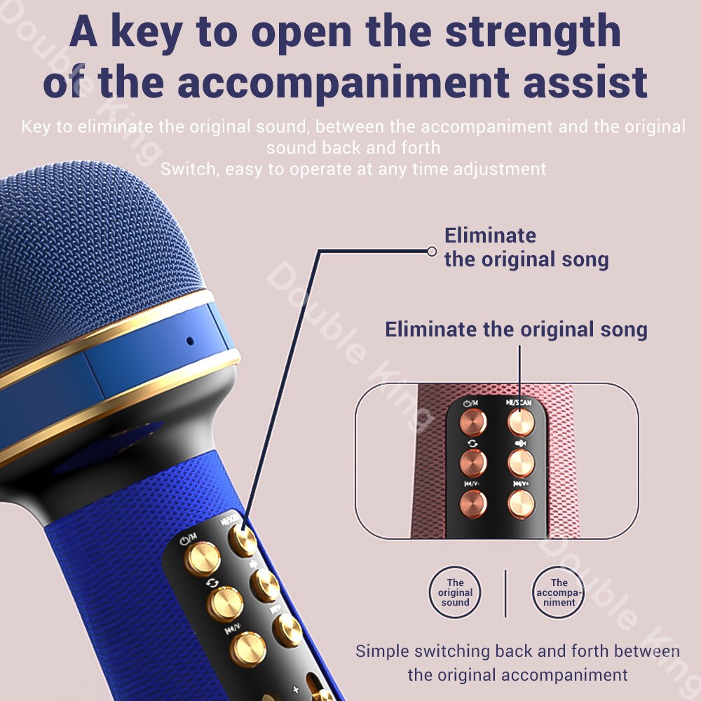 WS-898 Bluetooth 5.0 Handheld Microfoon Karaoke Speaker Muziekspeler Mic Zingen Voor Ios Android Smart Tv Systeem