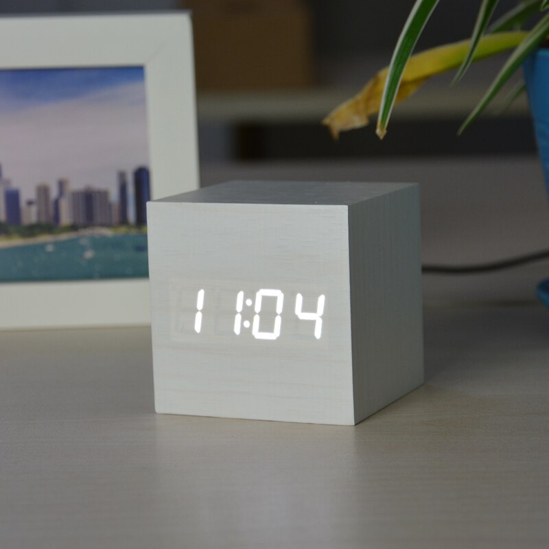 FiBiSonic Upgrade LED Alarm Clock,despertador Temperature Sounds Control LED display desktop Digital table clocks