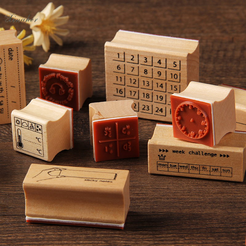 Vintage weather week challenge label stamp DIY wooden rubber stamps for scrapbooking stationery scrapbooking standard stamp