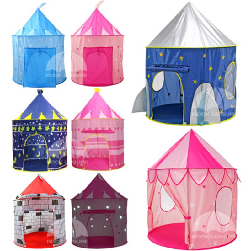 Portable Children's Tent Foldable Boys and Girls Castle Game House Kids Baby House Beach Tent Outdoor Toy Tent