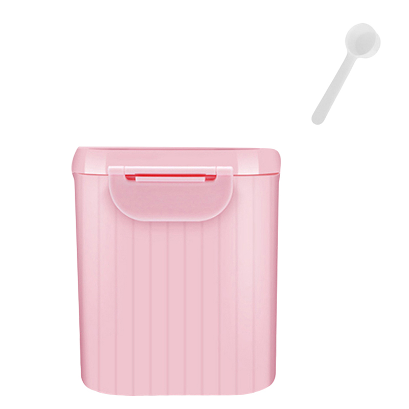Baby Milk Powder Storage Box Portable Out Baby Storage Milk Powder Container Food Cans Plastic Single Layer For Infant: pink -L