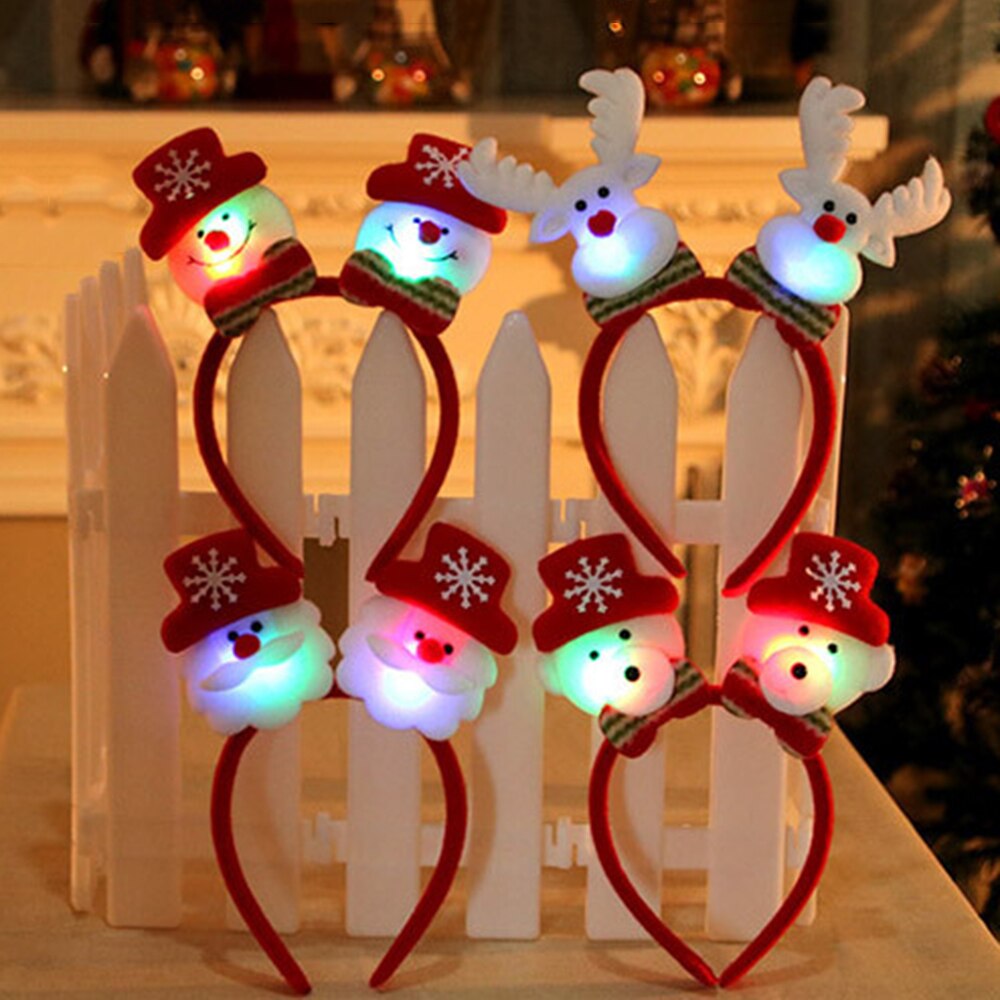 Christmas Shiny Tiara Christmas Reindeer Headband For Children Year Party Decor For Home Christmas Hair Accessories