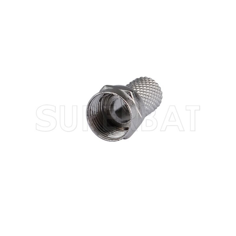 Superbat 10pcs 75 Ohm F twist-on Male RF Coaxial Connector Zinc Alloy for Cable RG6