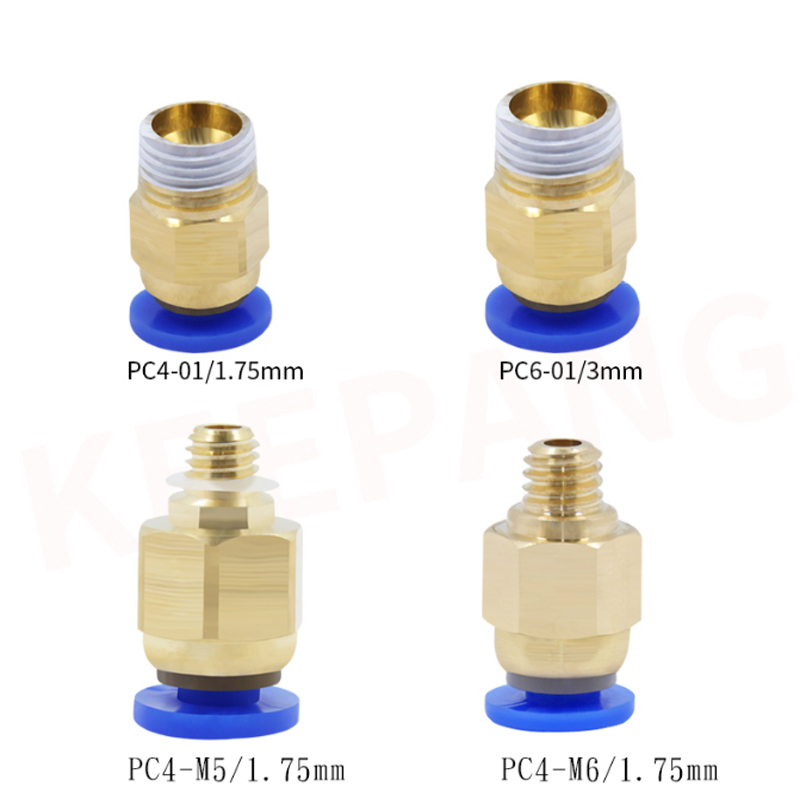 3D Printer Pneumatic Connectors bowden quick coupler PC4-01 PC6-01 PC4-M5/M6 1.75mm 3mm PTFE tube for J-Head extruder Fittings