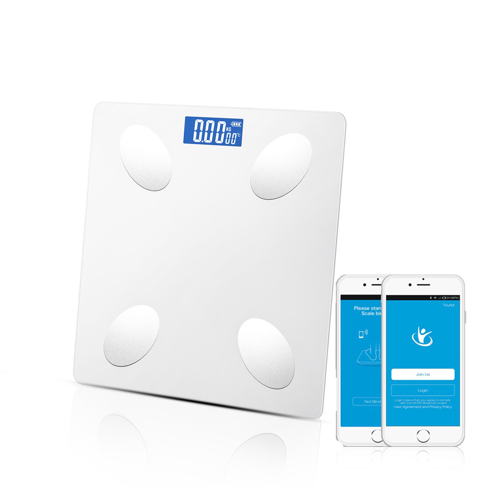 Schlecht Clever Skala Präzision Gewicht Skala Körper Fett Boden Skala BMI LED Anzeige Gewicht Kapazität 180KG praktisch Bluetooth: Weiß