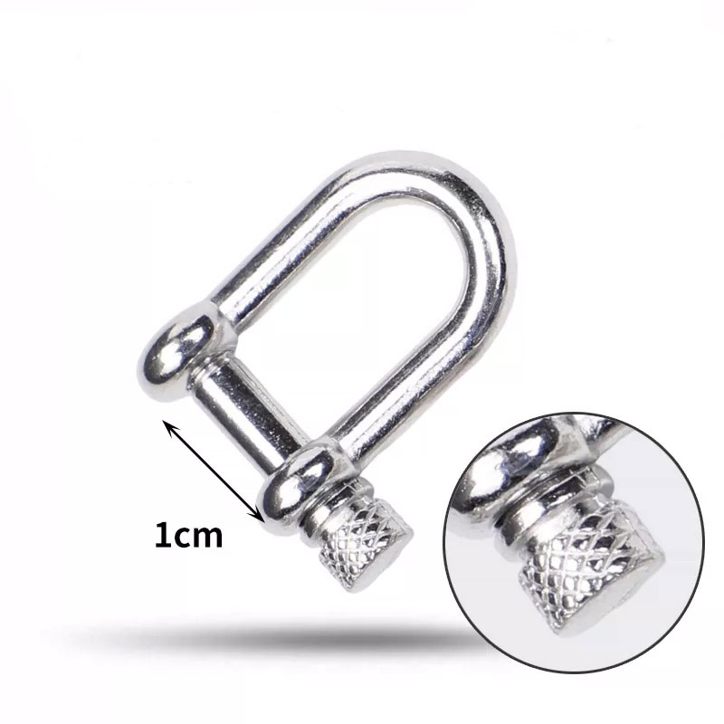 Paracorde Bracelet manille boucle métal réglable arc ancre U manille pince réglable pour survie Bracelet accessoires: Black