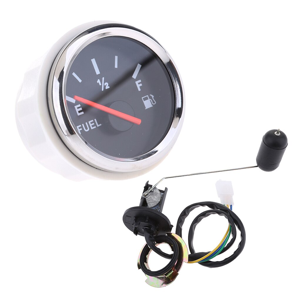 52mm Fuel Level Gauge Meter + Fuel Sensor E-1/2-F Pointer Trim Kit