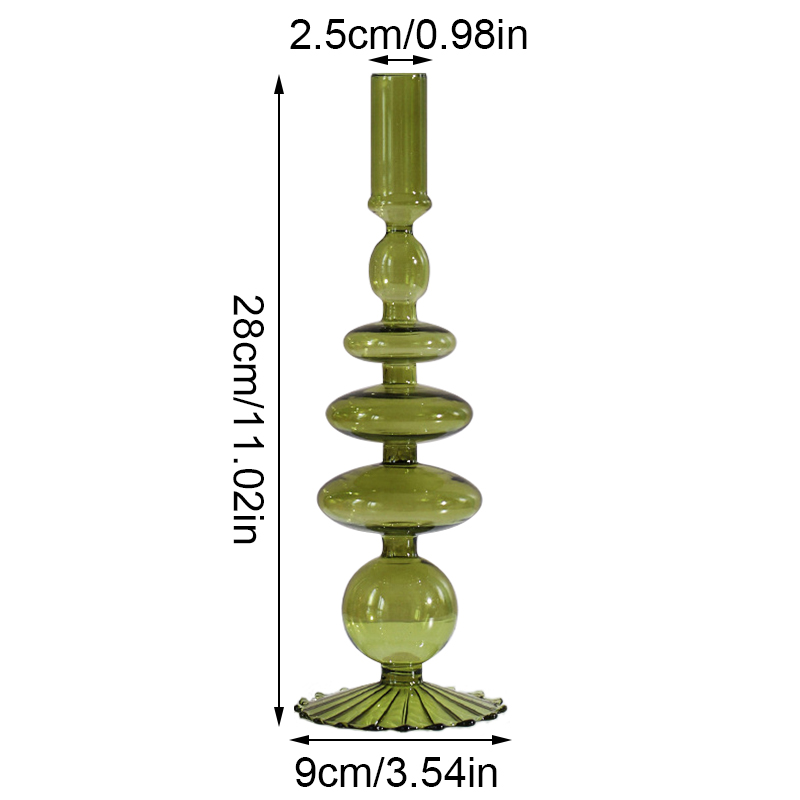 Portavelas de vidrio para sala de estar, candelabro romántico para el hogar, decoración de boda, cumpleaños, cena, de Navidad, Acc: green