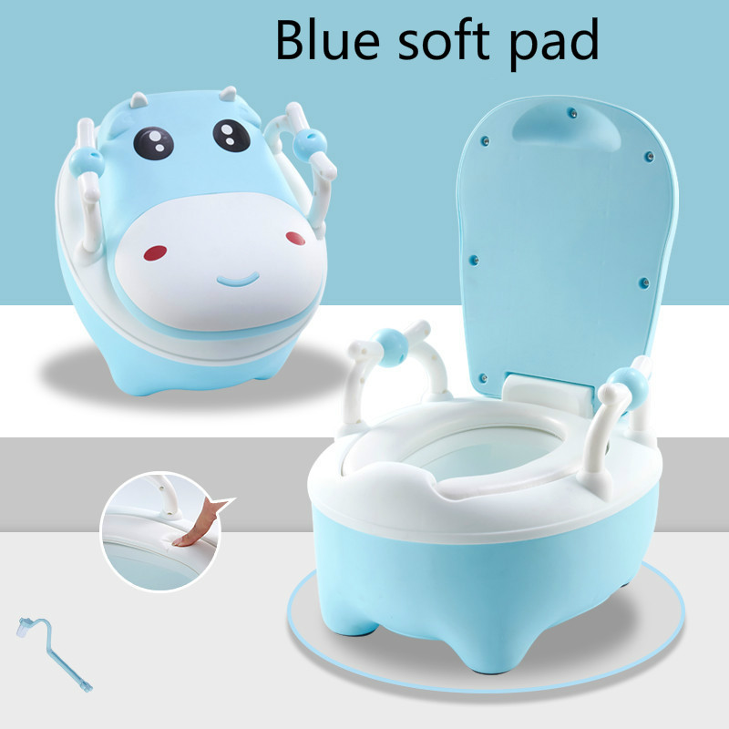 Baby Pot Voor Kinderen Jongens Potje Toilet Seat Baby Zindelijkheidstraining Meisjes Draagbare Wc Ondersteek Comfortabele Rugleuning Cartoon Potten: Blue Soft Pad