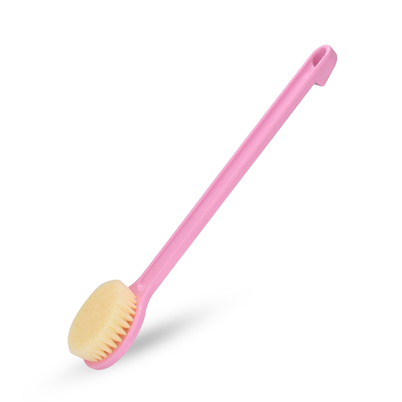 Badebørste med Langt Håndtag - Japansk Mesh Svamp til Eksfoliering og Rengøring: Scrubberbpink