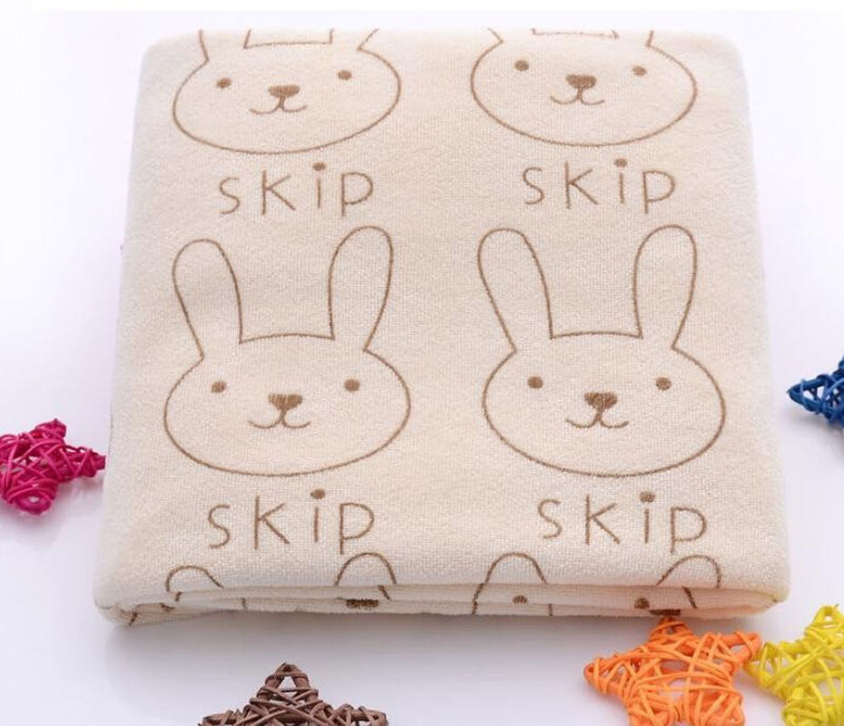 Belle lapin doux microfibre bébé infantile serviette de bain -né absorbant séchage gant de toilette tissu d'alimentation Toalha: Beige