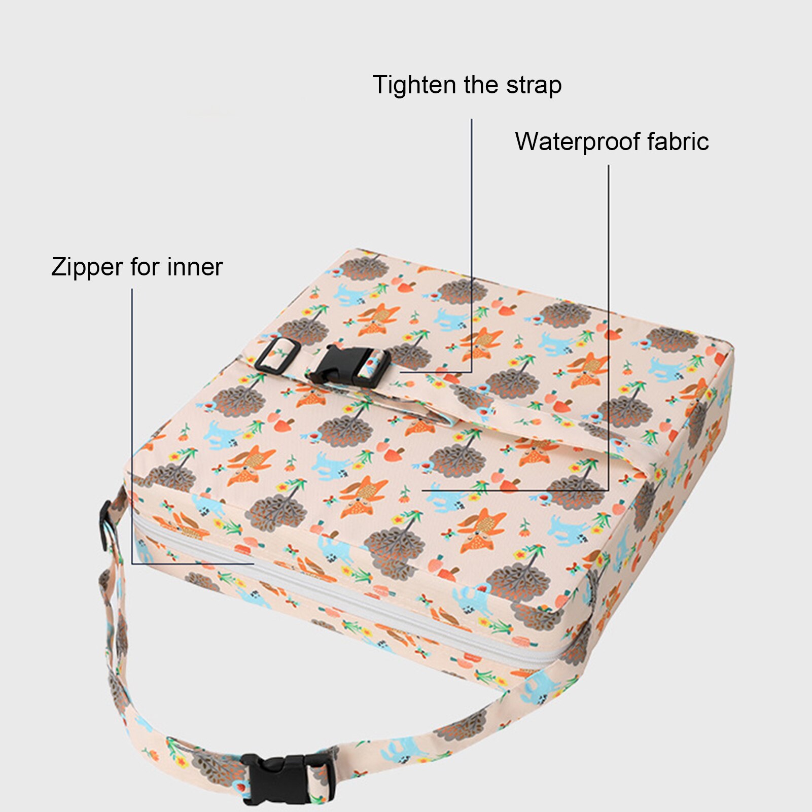 Draagbare 8Cm Zitkussen Kids High Chair Booster Zitkussen Eetkamerstoel Verhooging Zitkussen Student Verstelbare Riem