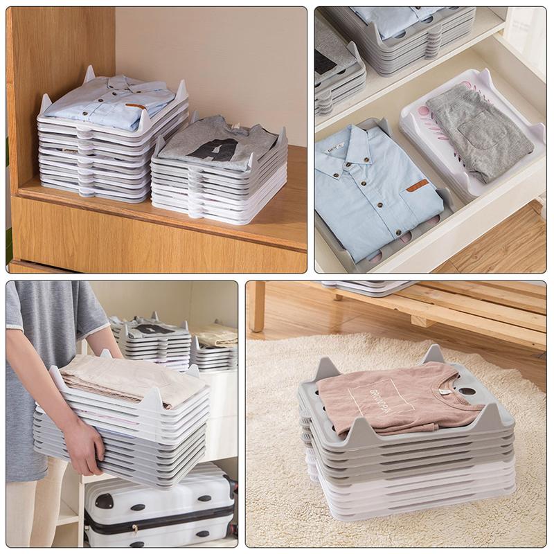 5pcs Fast Clothes Folding Boar Lazy Folding Clothes Organize T Shirt Folder Board Clothing Dividers Stackable Folding Board