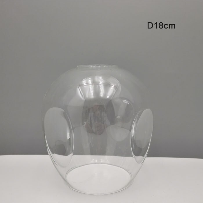 D15cm D18cm Concave Glazen Kap Vervanging voor DNA Magic Bean Lights Cover 4.5 cm opening fitter lampenkap voor E27 schroef socket: Beige