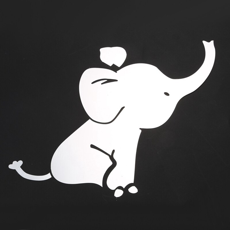 1 stuk zilveren 3d muurstickers klok vlinder olifant bloemblaadjes patroon sticker diy spiegel klok, voor thuis keuken kantoor slaapkamer