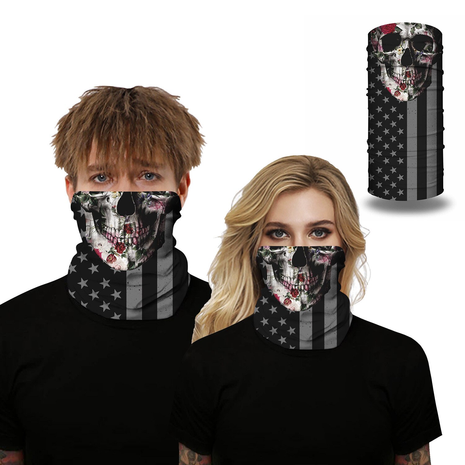 Camouflage flag print Magic Scarf Scarves Neck Face Mask Men Women Scarf Seamless Bandana Windproof Headwear Outdoor