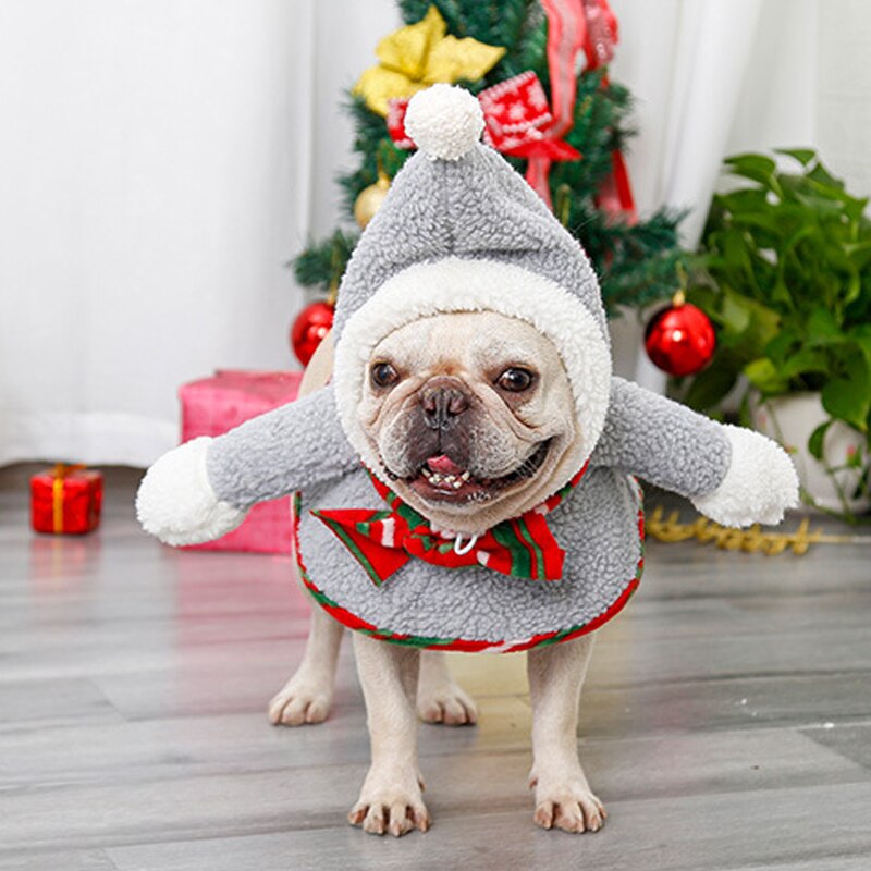 Kerst Huisdier Kostuum Met Sjaal Mantel Set Hond Kerst Kostuum Poncho Cape Set Met Hoed En Pompoms Puppy Cloak Voor kat Hond