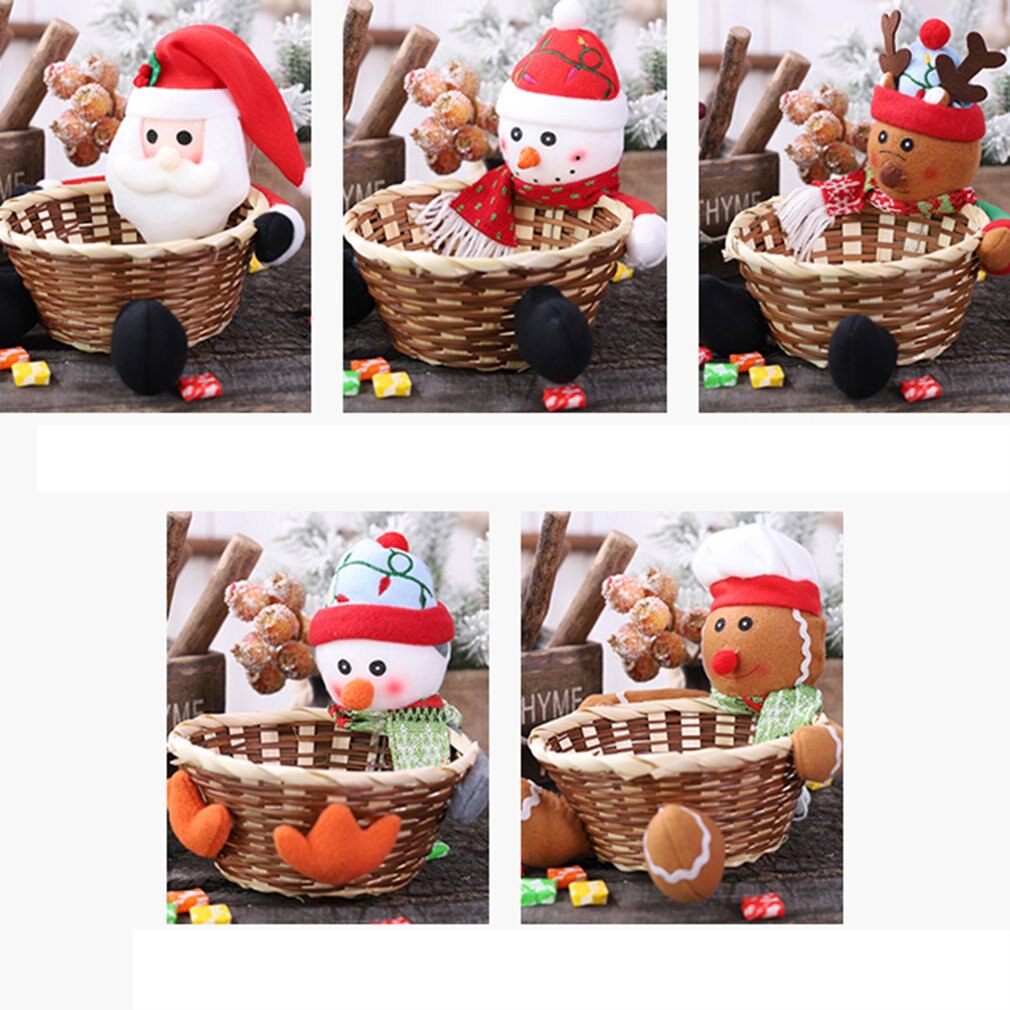 Christmas Fruit Basket Children Xmas Candy Sweet Storage Box Santa ELK Holder