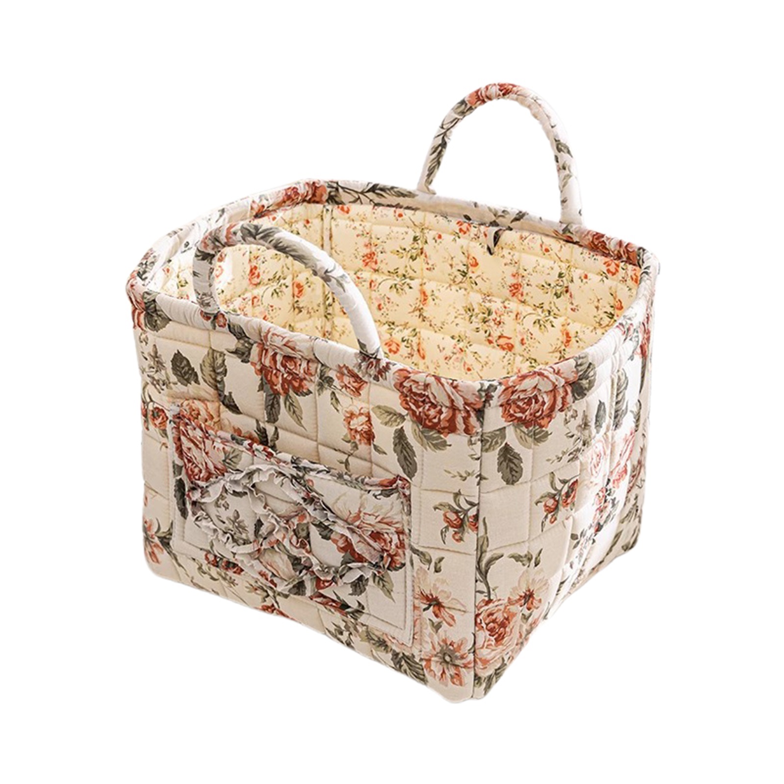 Women Large Capacity Fabric Sweet Floral Storage Baskets Laundry Baskets with Easy Carry Handles Laundry Hampers Home Decoration: black