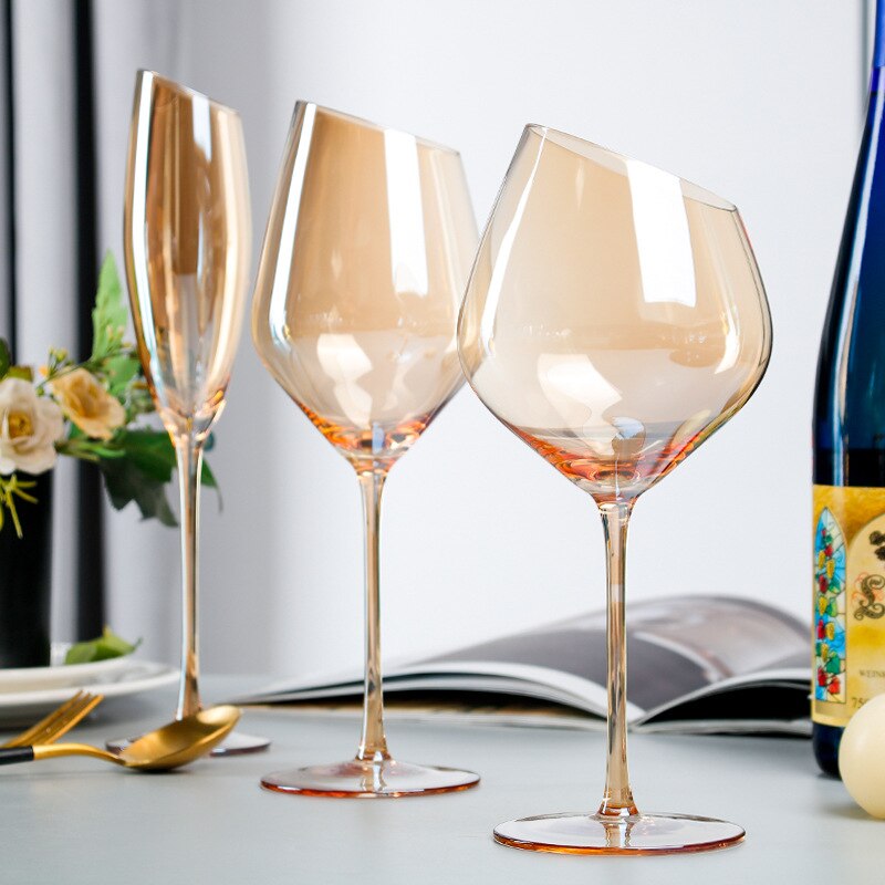 Kleur Rode Wijn Glas Creatieve Europese Kleur Wijn Glas Kristal Glas Bourgondië Hoge-Footed Glas