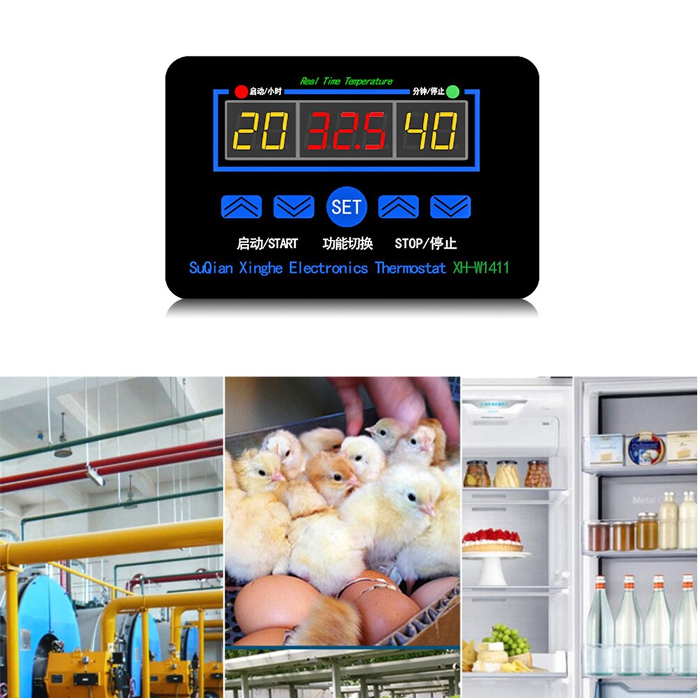 W1411 digitale thermostaatregelaar temperatuurmeter controller broedmachine eieren digitale thermostaat hygrometer controller 10 uitgangen