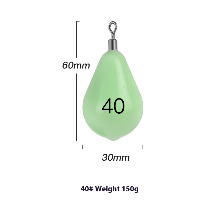 Luminous Fishing Weights Sinkers 30g-150g Water 360 Degree Rotation Fishing Sinker Bass Fishing Accessories: black