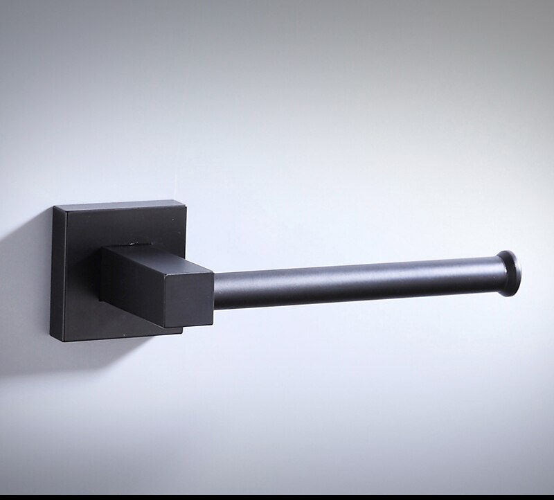 Bathroom Paper Holder Space Aluminum Paper Roll Holder Square Black Toilet Paper Holder Tissue Holder: PUNCH