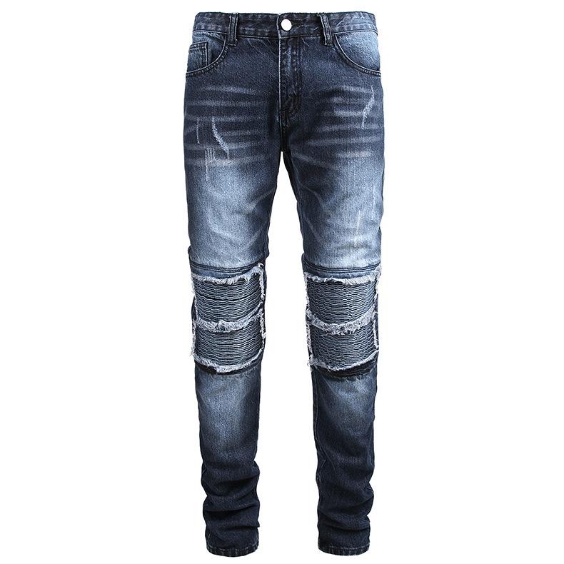 Homme déchiré jean trou Denim pantalon pantalon stylé jean: 34